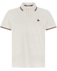 Moncler - Tricolor Trim Polo Shirt - Lyst