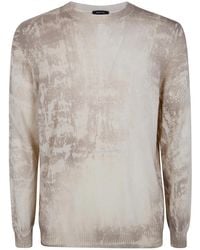 Avant Toi - "Shelley" Marble Effect Light Cashmere Reversible Roundneck Pullover - Lyst