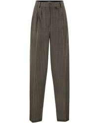Fabiana Filippi - Tailored Straight-Leg Houndstooth Trousers - Lyst