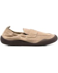 Prada - Logo-Detail Suede Loafers - Lyst