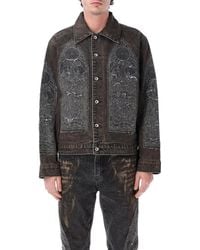 Who Decides War - Vintage Stained Glass Denim Mechanic Trucker Jacket - Lyst