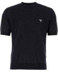 Prada - Midnight Wool T-Shirt - Lyst