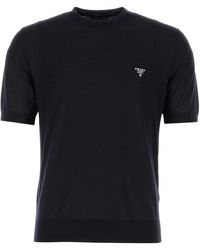 Prada - Midnight Wool T-Shirt - Lyst