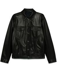 Fendi - Embossed Ff Patch Nappa Leather Blouson Jacket - Lyst