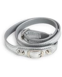 Balenciaga - Leather City Triple Bracelet - Lyst