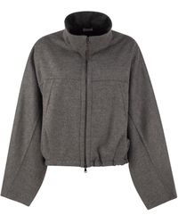 Brunello Cucinelli - Cropped Virgin Wool Jacket With High Collar - Lyst