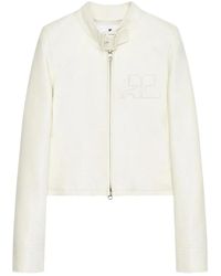 Courreges - Courregès City Jacket With Buckle Neck And Logo Detail - Lyst
