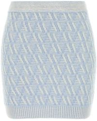 Fendi - Embroidered Silk Blend Mini Skirt - Lyst