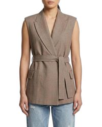 Brunello Cucinelli - Cappuccino Linen Blend Vest - Lyst
