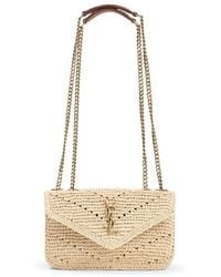 Saint Laurent - Raffia Mini Loulou Shoulder Bag - Lyst