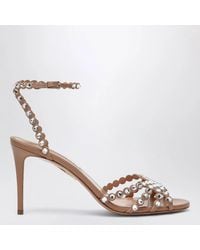 Aquazzura - Tequila Sandal Crystal Nappa Sandals - Lyst