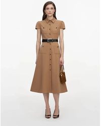 Self-Portrait - Button-Down Mini Dress With Removable Belt And Functional Pockets (Size Uk 6) - Lyst