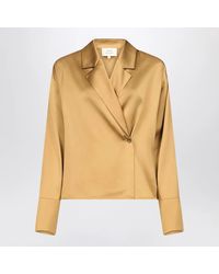 Loulou de Saison - Ochre Satin Persia Blouse - Lyst