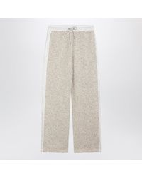 Moncler - Ivory Boucle Trousers - Lyst
