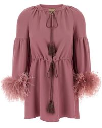 Valentino Garavani - Top With Feathers - Lyst
