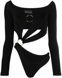 Louisa Ballou - Long Sleeve Cut-Out Bodysuit - Lyst