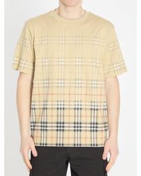 Burberry - Gradient Check Cotton T-Shirt - Lyst