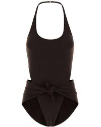 Alaïa - Chocolate Stretch Nylon Swimsuit - Lyst