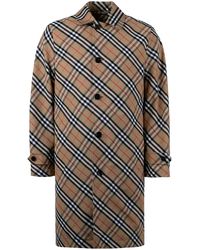 Burberry - Checked Car Coat - Lyst