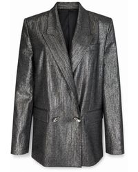 Pinko - Charcoal Polyester Viscose Jacket - Lyst