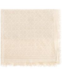 Tory Burch - Monogram Wool And Silk Scarf - Lyst
