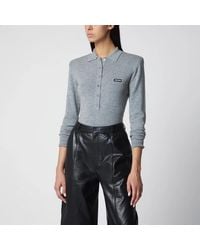 ROTATE BIRGER CHRISTENSEN - Wool Long-Sleeve Polo Shirt - Lyst