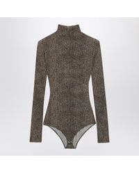 Maison Margiela - Turtleneck Bodysuit With Herringbone Pattern - Lyst