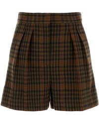 Max Mara - Embroidered Wool-Blend Mini Shorts - Lyst