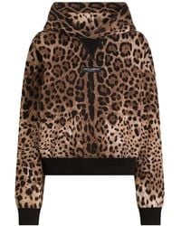 Dolce & Gabbana - Leo Print Cotton Hoodie - Lyst