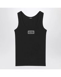 Versace - Ribbed Sleeveless Top - Lyst