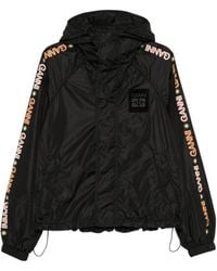Ganni - Logo-Print Hooded Jacket - Lyst