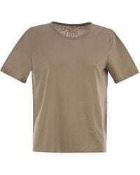 Majestic - Linen Crew-Neck T-Shirt - Lyst