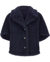 Max Mara - Mxacorvino Teddy Fabric Cape - Lyst