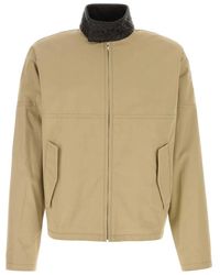 Bottega Veneta - Lightweight Cotton Jacket With Braided Leather Details - Lyst