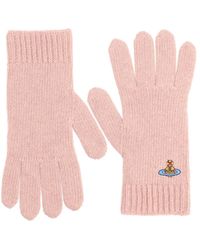 Vivienne Westwood - Gloves With Orb Embroidery Cashmere - Lyst