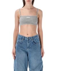 Marine Serre - Ribbed Fine Strap Bra - Lyst
