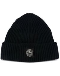 Stone Island - "Full Rib Rws" Wool Beanie - Lyst