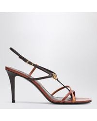 Fendi - Ffold Burgundy/ Heel Sandal - Lyst