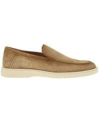 Santoni - Suede Moccasin - Lyst