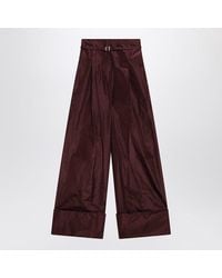 Fendi - Burgundy Taffeta Trousers - Lyst