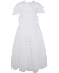 Simone Rocha - "Sheer Bow Sash Split Hoop" Flounce Dress - Lyst