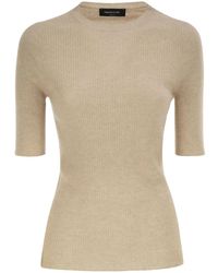 Fabiana Filippi - Ribbed Wool, Silk And Cashmere Knit Top - Lyst