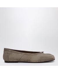Maison Margiela - Taupe Suede Tabi Ballet Flats - Lyst