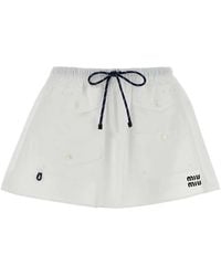 Miu Miu - Pocket Skirt With Logo - Lyst