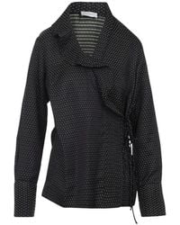 Dries Van Noten - Calberton Shirt With Ruffled Neck And Geometric Pattern - Lyst