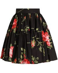 Dolce & Gabbana - Cotton Skirt With Iconic Print - Lyst