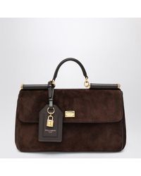 Dolce & Gabbana - Suede Tote Bag With Padlock Embellishment Called My Sicily - Lyst