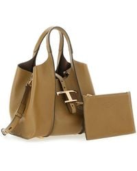 Tod's - T Timeless Mini Shopping Bag Calf Leather Handbags - Lyst