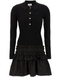 Ganni - Viscose Short Dress - Lyst
