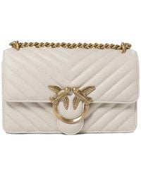 Pinko - Leather Cotton Goat Hair Crossbody Bags - Lyst